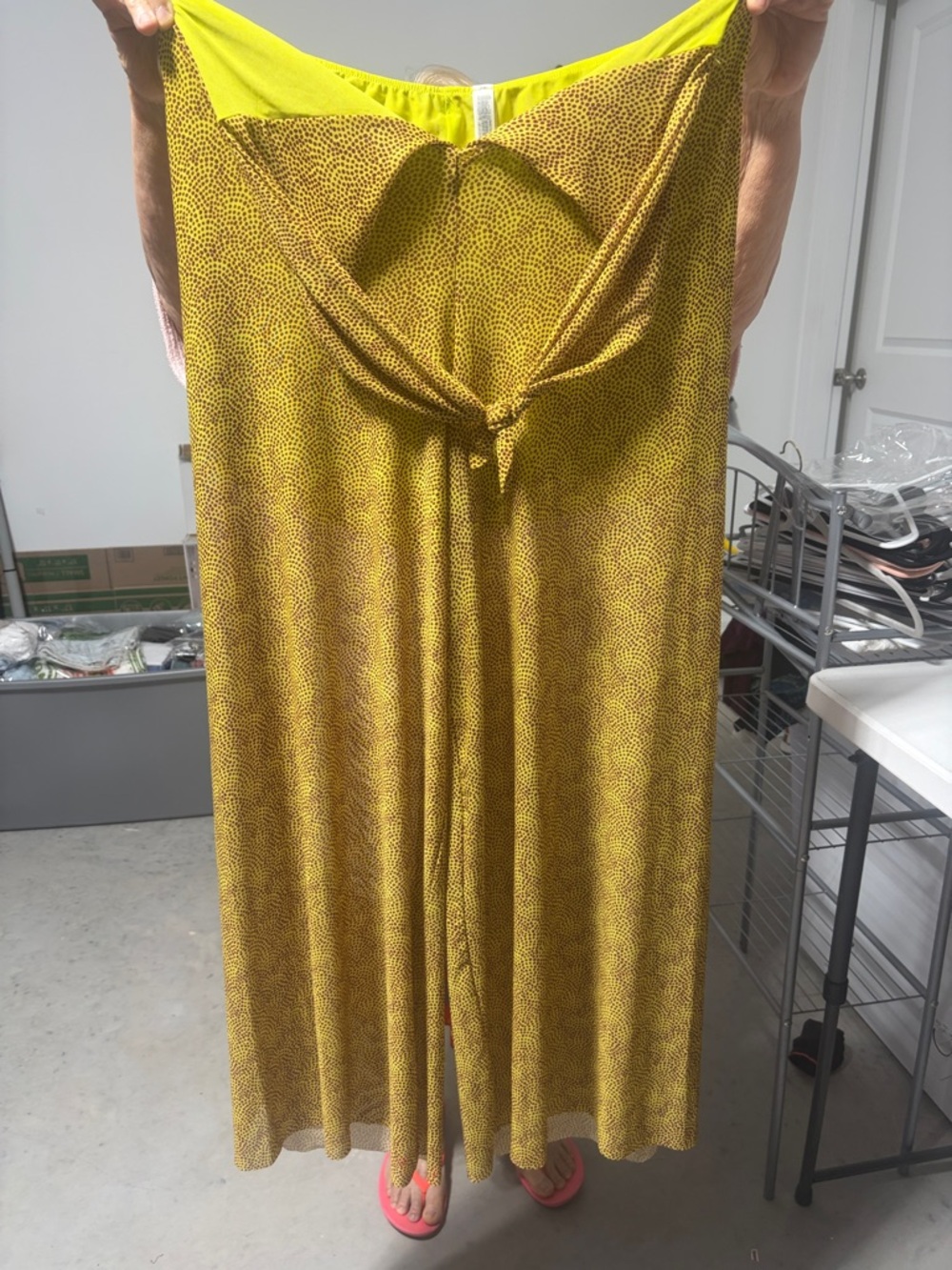 Yellow Knot-Front Maxi Skirt
